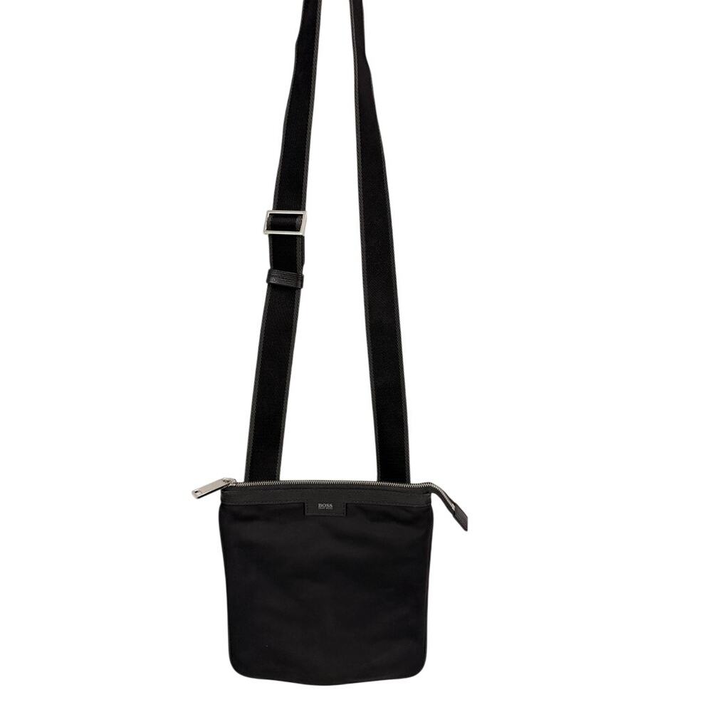 Hugo Boss Black Nylon Crossbody Messenger Bag Adjustable Strap